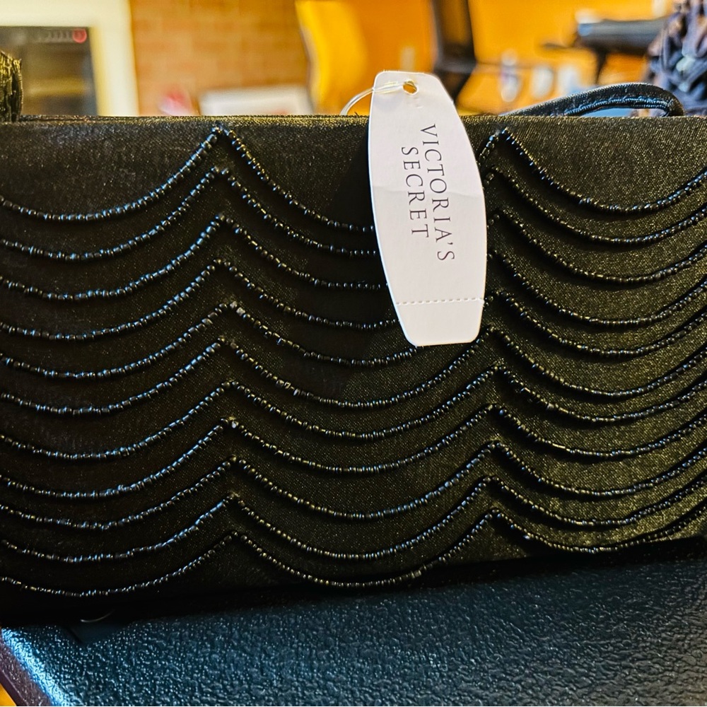 Victoria's Secret Black Textured Clutch